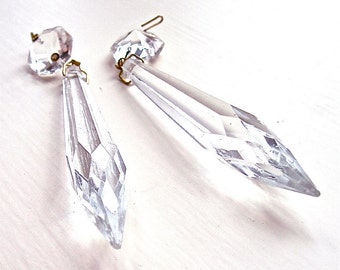 Vintage Chandelier Crystal Glass Collectibles Supplies Accessories Home Decor Jewelry Housewares Pendant, Free Domestic Shipping