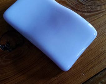 Spoon rest, Lavender, light purple fused glass spoon rest.