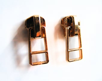 Gold Zipper Earrings