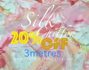Blush Pink silk chiffon 114x300cm