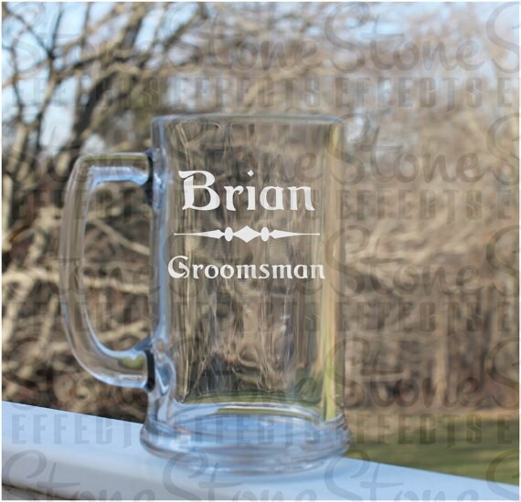Items similar to Etched Beer Mug, Etched mug, Wedding , personalized