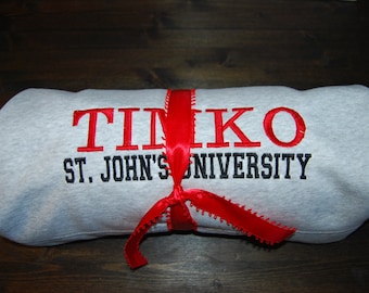 high school or college blanket, personalized