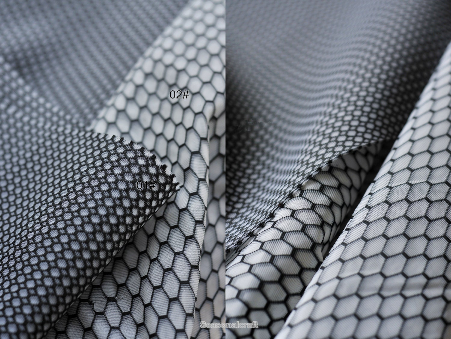 Black one white fabric Translucent Polyester