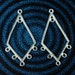 2pcs - Solid Sterling Silver CHANDELIER earring component 36mm, 6 loop, connector, diamond shape, boho