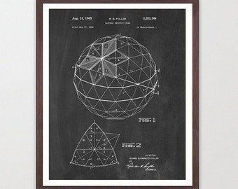 Buckminster Fuller - Geodesic Dome Patent - Architecture Poster - Architecture Wall Art - Buckminster Fuller Art - Geodesic Dome Art - Dome