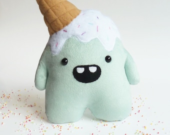Plush monster toy - Stuffed cuddly toy - plush monster toy - Ice cream - stuffed monster - Plushie - Softie - Whoops the clumsy monster