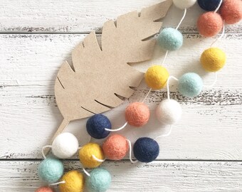 Felt Ball Garland Sunkissed Sedona - Nursery Decor, Aztec, Boho Nursery, Navajo, Girl Nursery Decor, Pom Pom Garland, Baby Shower Gift