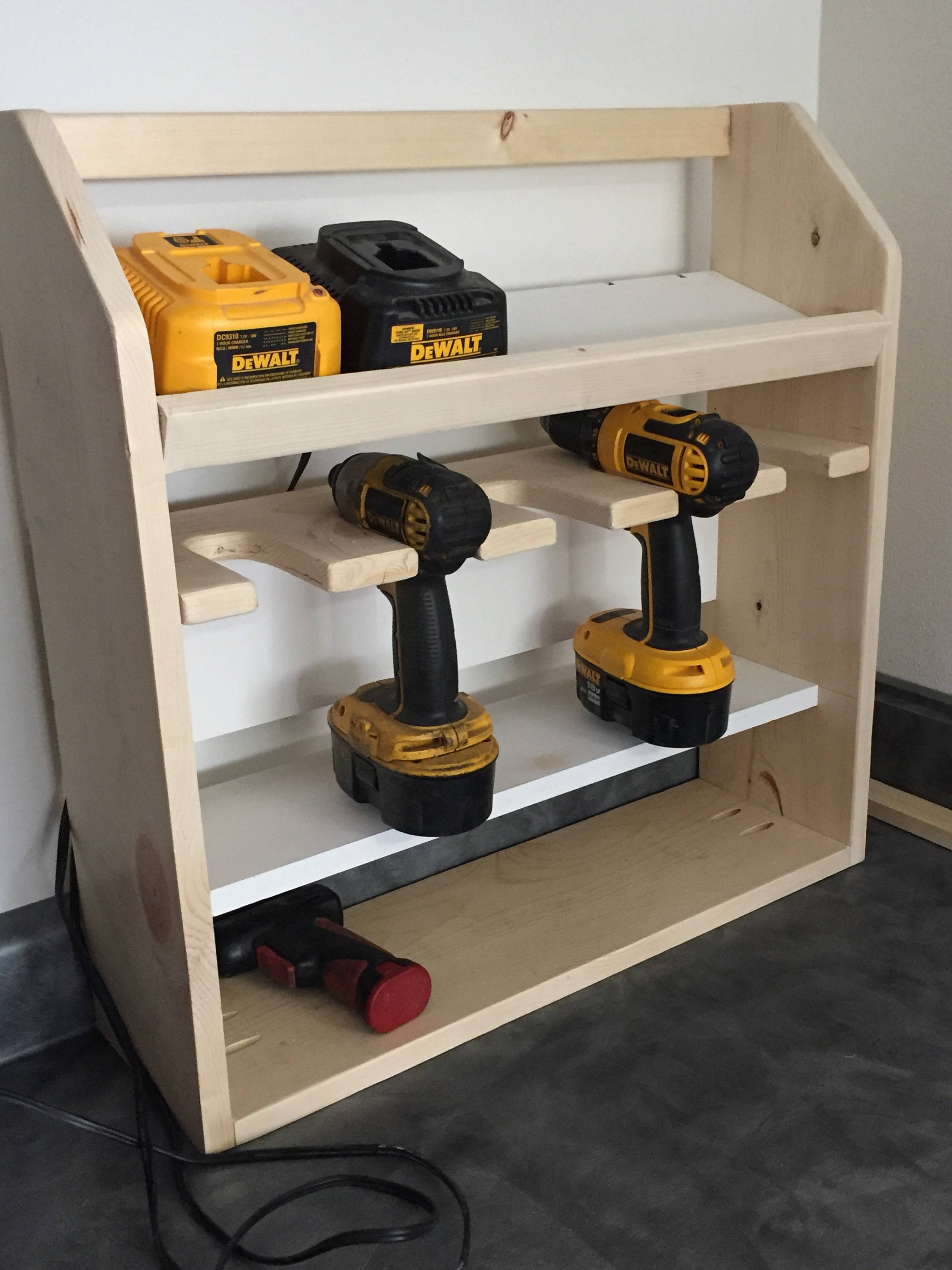 Cordless tool and charger organizer