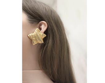 Star Earrings / Oversized Earrings / 1980s Earrings / Huge Earrings / Statement Jewelry