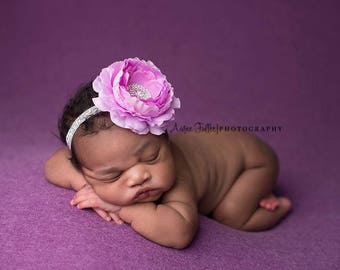 LAVENDER FLOWER Headband, Lavender Headband, Baby Headband, Newborn Photo Prop, Baby, Newborn Headband, Baby Flower Headbands, Headbands