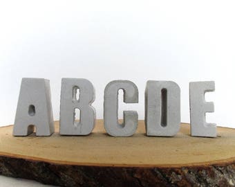 Concrete letters - Cement letters - Concrete decor - Concrete alphabet - Letters decor - Concrete decorations - Minimalist decor - Wedding
