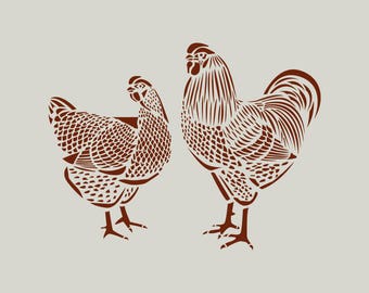 Stencil hen and Rooster (ref 247)