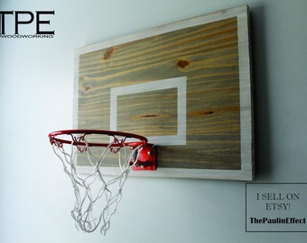 Vintage Basketball Hoop Backboard with Rim Wall Decor-Great Vintage Basketball Hoop Backboard with Rim Wall Decor-Great