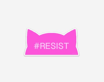 Kitty Hat RESIST Bumper, Window, Laptop Sticker Window Decal