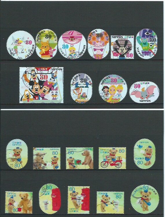 Collectible Japanese Anime Postage Stamp set of 10 Pick