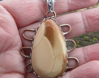 Bruneau Jasper Sterling Silver and Copper Mixed Metal Pendant