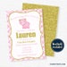 Pig Birthday Invitation, Pink and Gold Invitation, Girl Birthday Invitation, Farm Party Invitation, Pink Pig Party