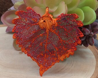 Cottonwood Leaf Pendant, Copper Dipped Cottonwood Leaf Pendant, Copper Cottonwood Leaf, Leaf Pendant, Nature Pendant, PC1204