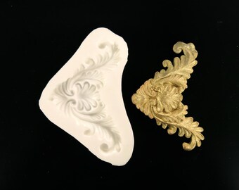 Baroque silicone mould, handmade vintage look mold.