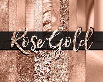 Rose Gold Digital Paper - rose gold foil, rose gold glitter, gold foil, fashion, planner digital paper, gold backgrounds, gold metallic