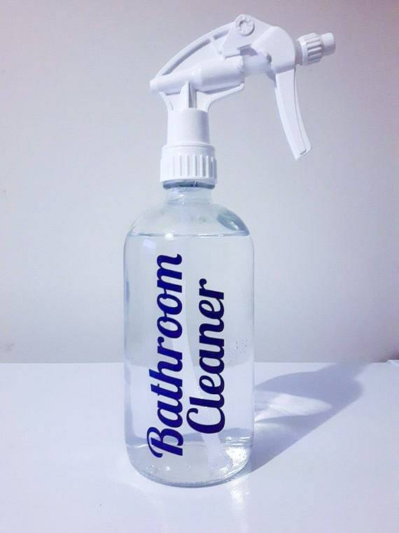 Bathroom Cleaner Spray Bottle Vinyl Label Essential Oil