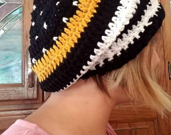 Thin Gold Line/Thin Blue Line/Thin Red Line/First Responders/Law Enforcement/911 Dispatcher/Firefighter Hat/EMS Crochet Hat/The Thin Line