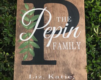 Made to order wood family namr sign