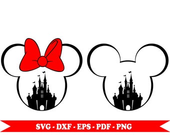 Castle svg Disney Mickey Mouse, Minnie Mouse svg, files in format svg, dxf, png, pdf, eps . For Silhouette Cameo, Cricut, vinyl, embroidery