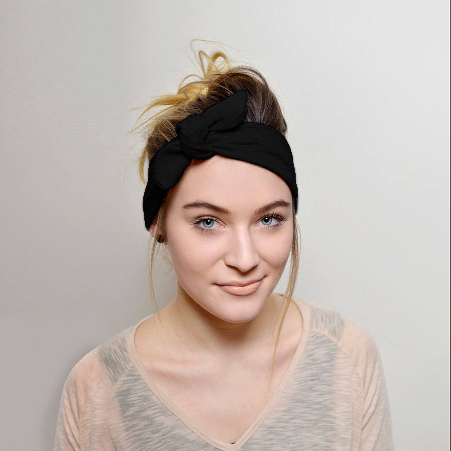 Black Headbands for women Top Knot Headband Adult Women's