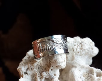 Sterling silver native American story teller ring