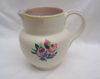 Vintage Poole Jug - hand painted flowers