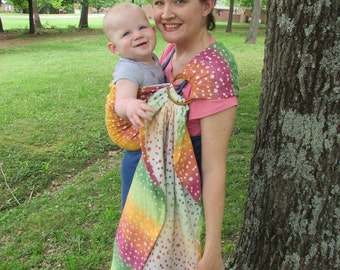 Tekhni Helene Guava WCRS Wrap Conversion Ring Sling Repreve bld, pleated shoulder, polka dot, baby shower gift, DVD included