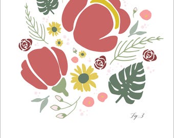 Floral Bouquet Print -- Figure 3