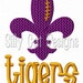 Tigers Football Fleur De Lis Embroidery Design