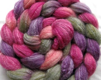 Merino/Bamboo/Silk Spinning Fiber (Combed Top) 4 oz Hand Painted