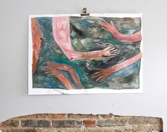 Just Try To Stay Afloat | Painting on paper | Faye Moorhouse