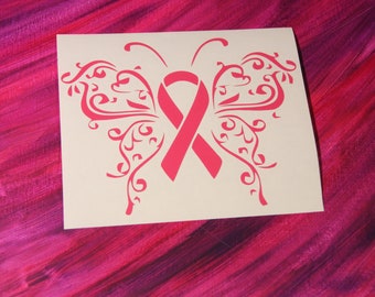Butterfly Awareness Ribbon (V5) Vinyl Decal