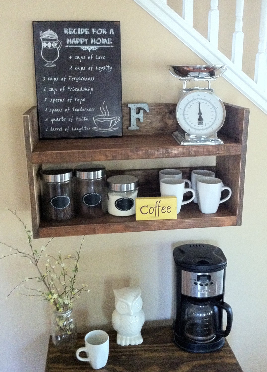 Rustic Kitchen Shelf Coffee Bar Rustic Kitchen Shelf Coffee Bar