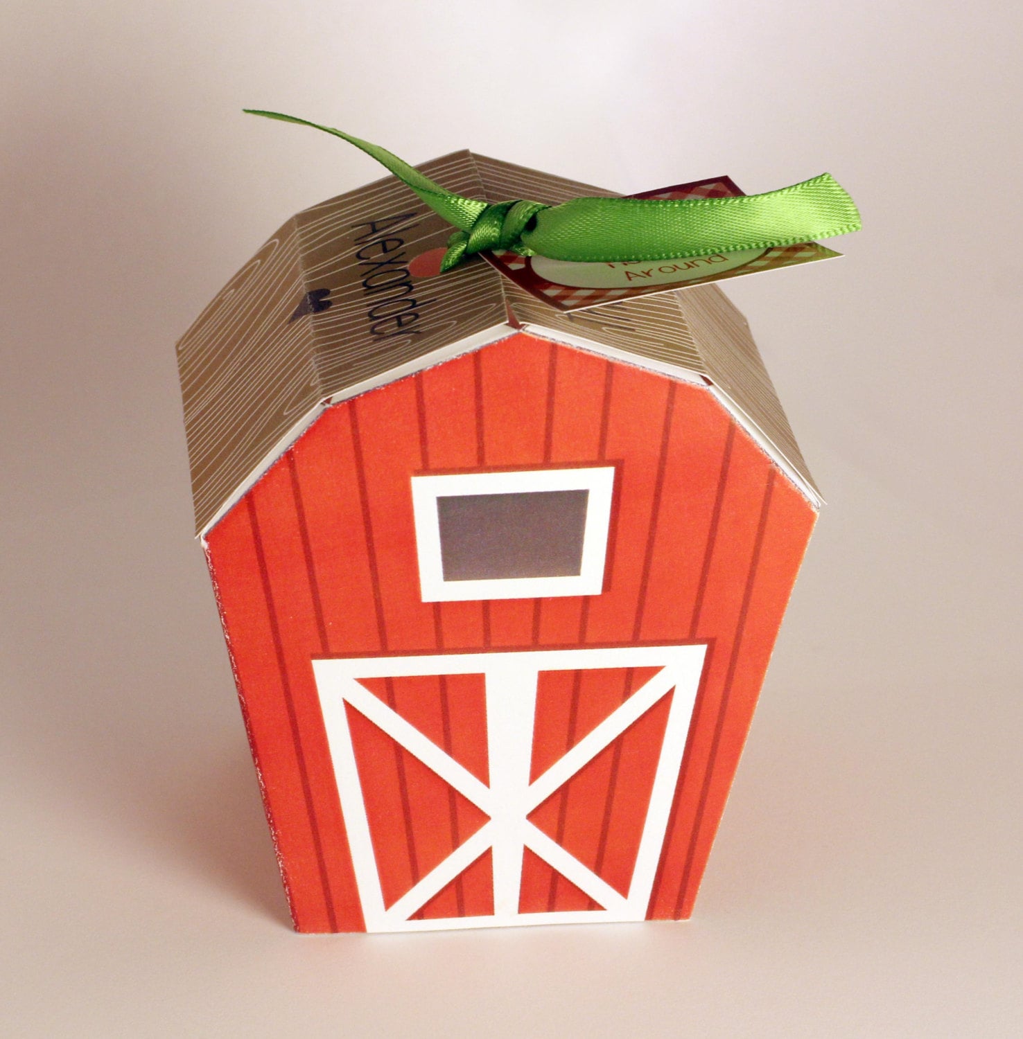 Instant Download Barn Favor Box Farm Party Decoration Gift
