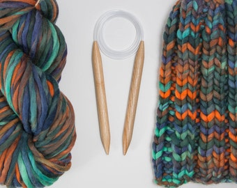US 19 (15 mm) Circular Knitting Wooden Needles, 60 cm - 150 cm length of a tube