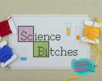 digital download cross stitch pdf pattern 14 count stitch chart science