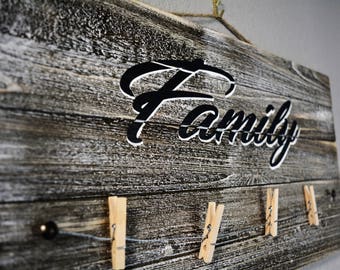 Family Clothesline Photo Display