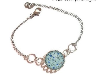 Bracelet fine silver with 18 mm cabochon * Star * (010118)