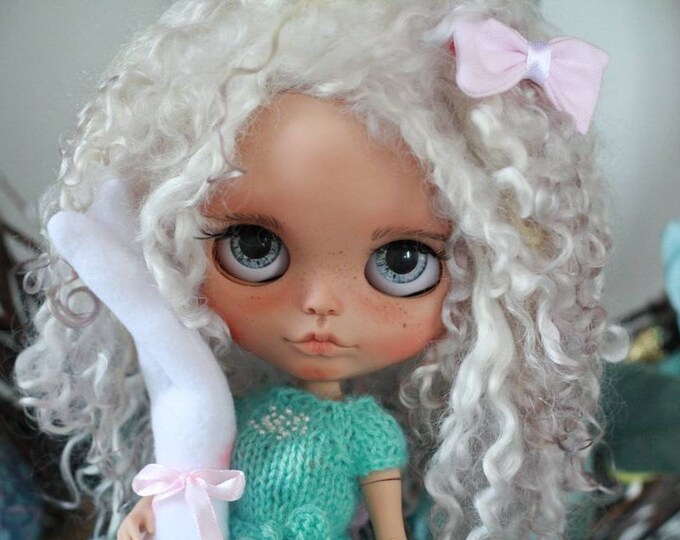 OOAK Custom Blythe doll mohair weft hair
