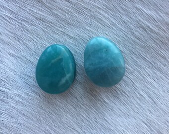 Amazonite Teardrop Stone Double Flare Saddle Gauges Plugs Tunnels 5/8th 16mm
