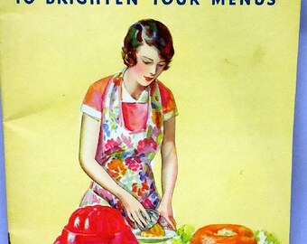 Beautiful Vintage Jell-O Cookbook / Recipe Book - 1930s Art Deco - Jello Desserts, Salads, etc. - Gelatin - Retro Party Ideas - Excellent