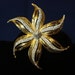 Hattie Carnegie Flower Brooch – Gold w/ Clear Rhinestones – 3.5”