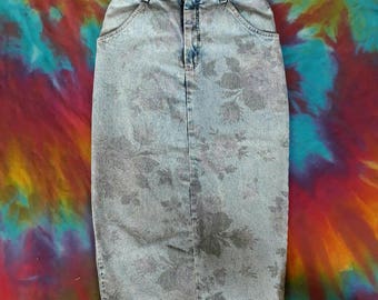 Vintage 1980s vivaldi high waisted midi pencil skirt