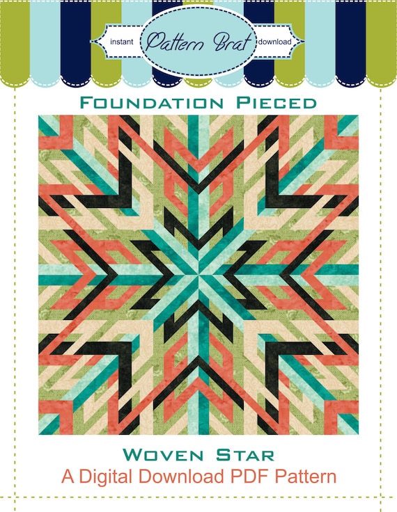 Download WOVEN STAR Quilt PATTERN Quilt Block Pattern Instant Download