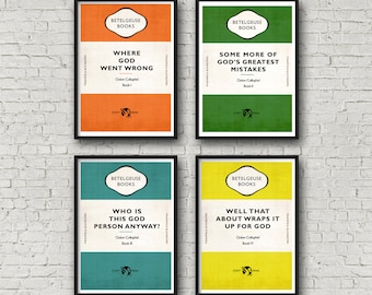 Hitchhiker's Guide to the Galaxy - Oolon Colluphid Art / Print / Poster set of 4 (H2G2)